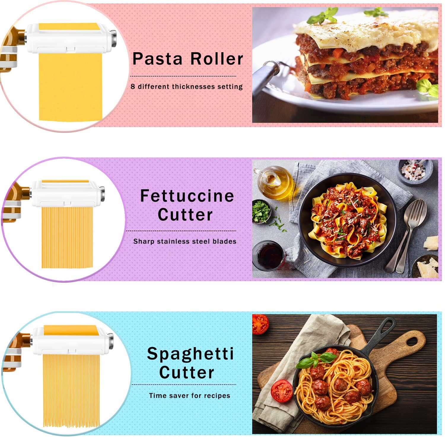 Amazon.com: ZACME 3 in 1 Pasta Maker Attachment for ZACME Stand